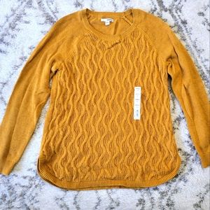 NWT Sonoma Sweater Mustard Yellow Women's Large